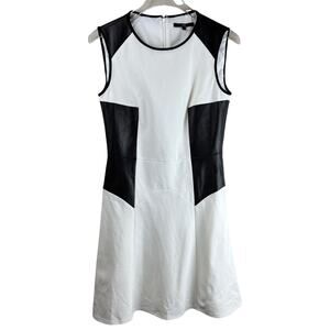 Tibi Dress‎ Women 6 Color Block Ponte Black White Career Work Classic Mod Bold